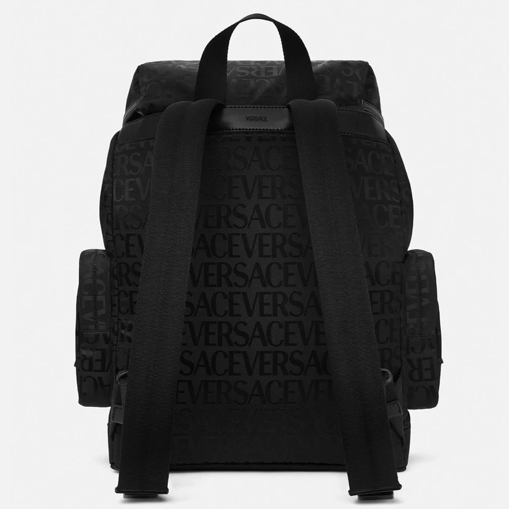 “Versace” all over logo monogram print unisex large backpack NEW - Picture 3 of 14